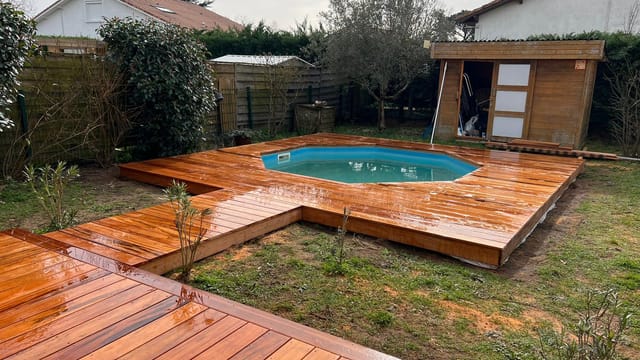 Réalisation d’aménagement extérieur bois — Tera Nature, paysagiste à Bordeaux et en Médoc (38)